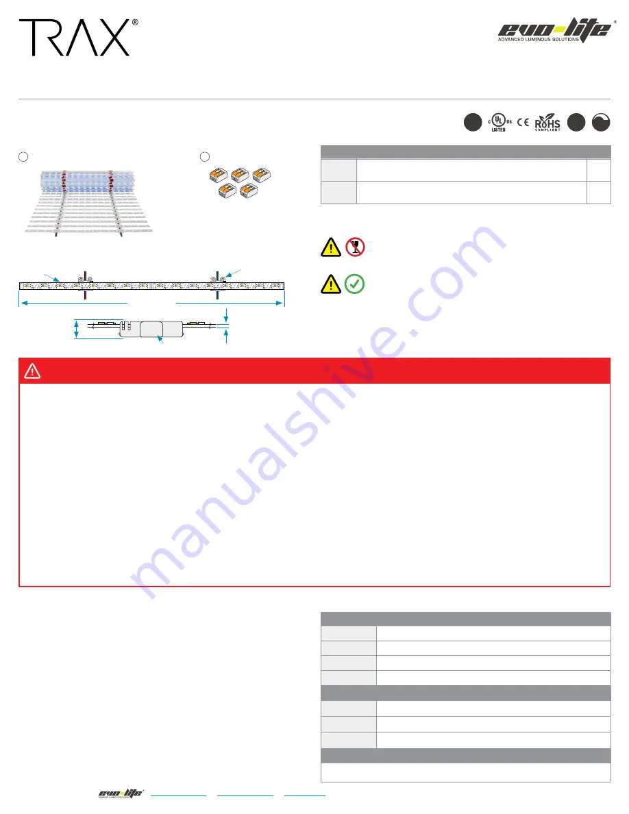 Evo-lite TRAX TX1-24-RGBW Series Скачать руководство пользователя страница 1
