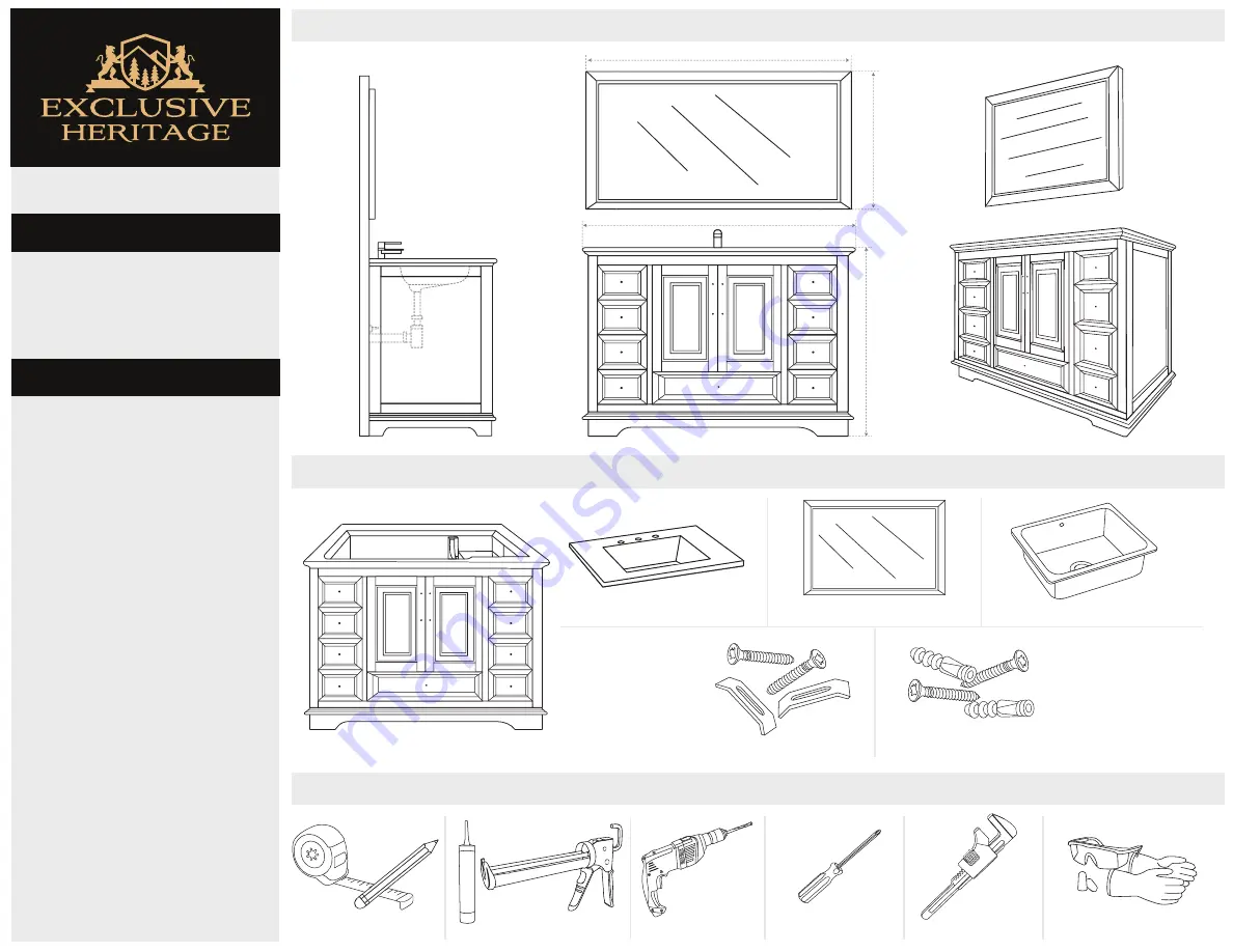 Exclusive Heritage BV-20048S-WMCG Installation Manual Download Page 1