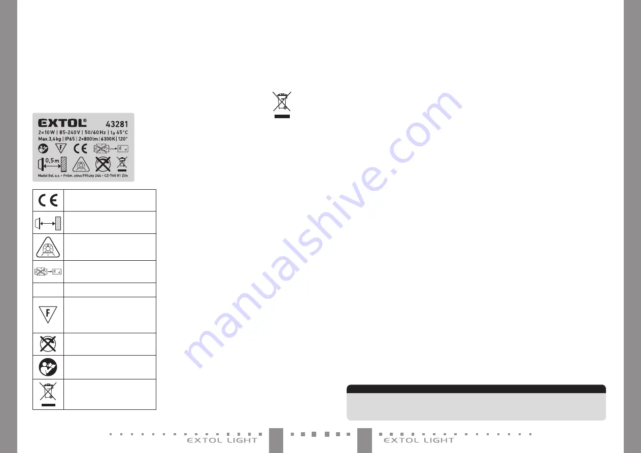 EXTOL LIGHT 43281 Скачать руководство пользователя страница 5