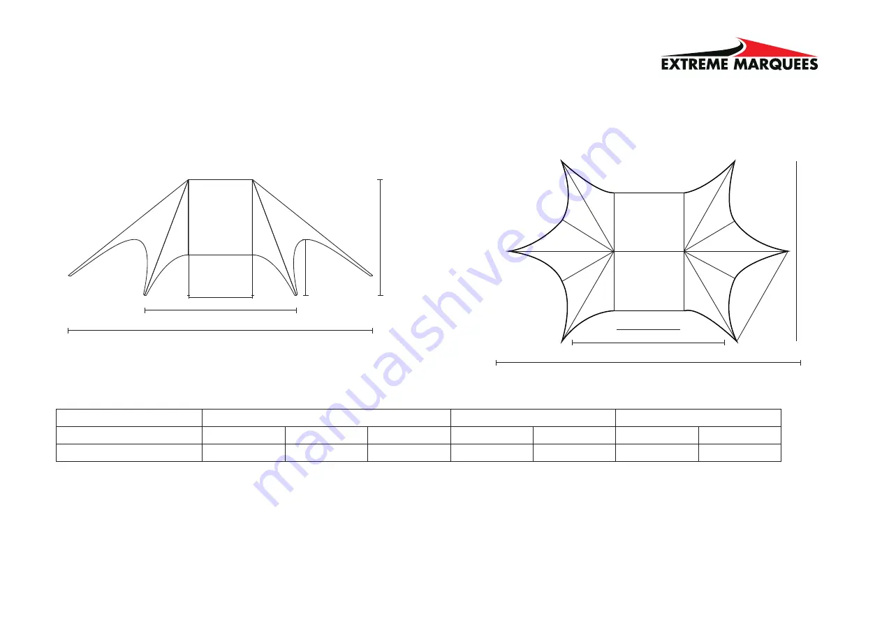 Extreme marquees 16.5m x 10.5m DOUBLE POLE STAR SHADE Скачать руководство пользователя страница 4