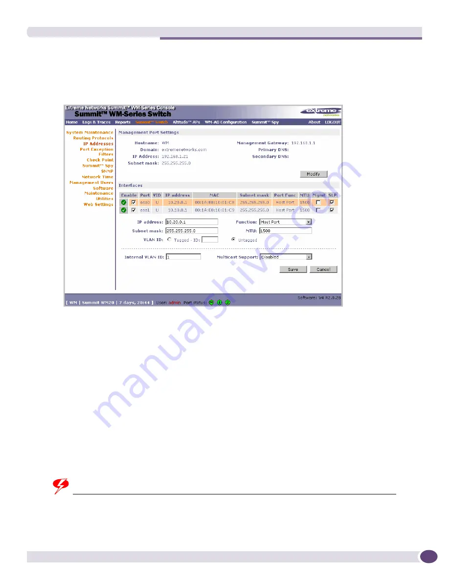 Extreme Networks Summit WM20 User Manual Download Page 51