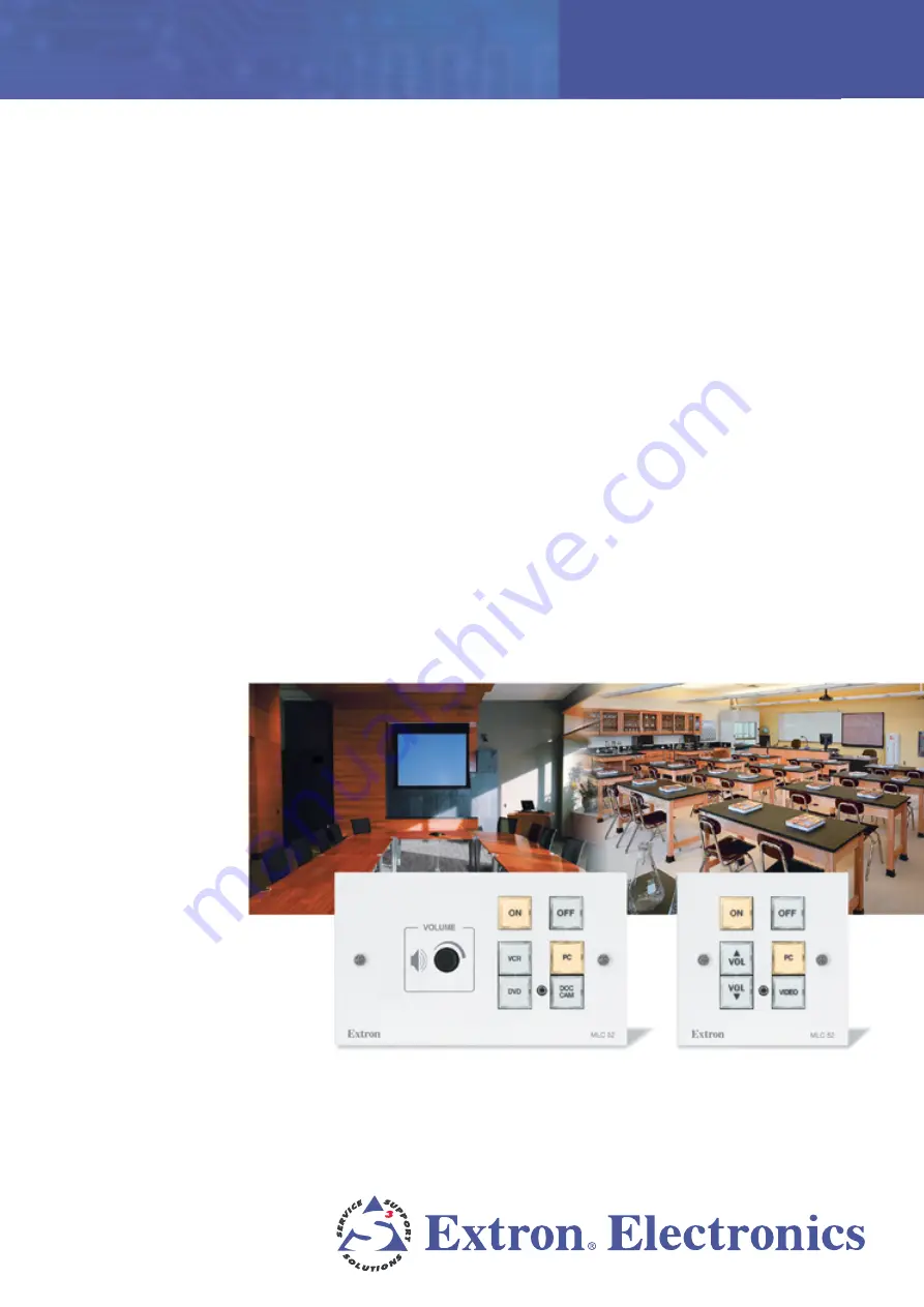 Extron electronics Basic MediaLink Controllers MLC 52 RS Specifications Download Page 1