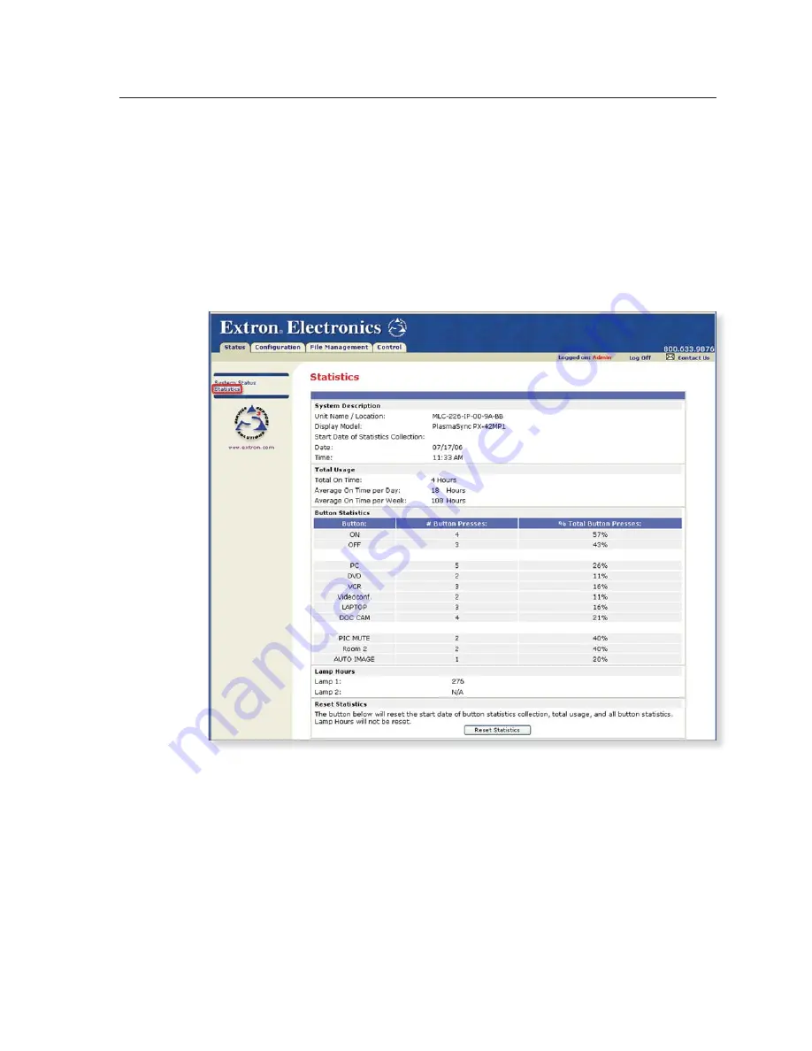 Extron electronics MLC 226 IP Series Скачать руководство пользователя страница 65