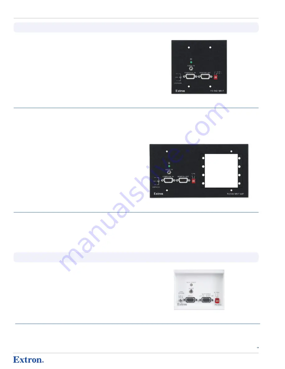 Extron electronics P/2 DA2 AAP Specification Sheet Download Page 2