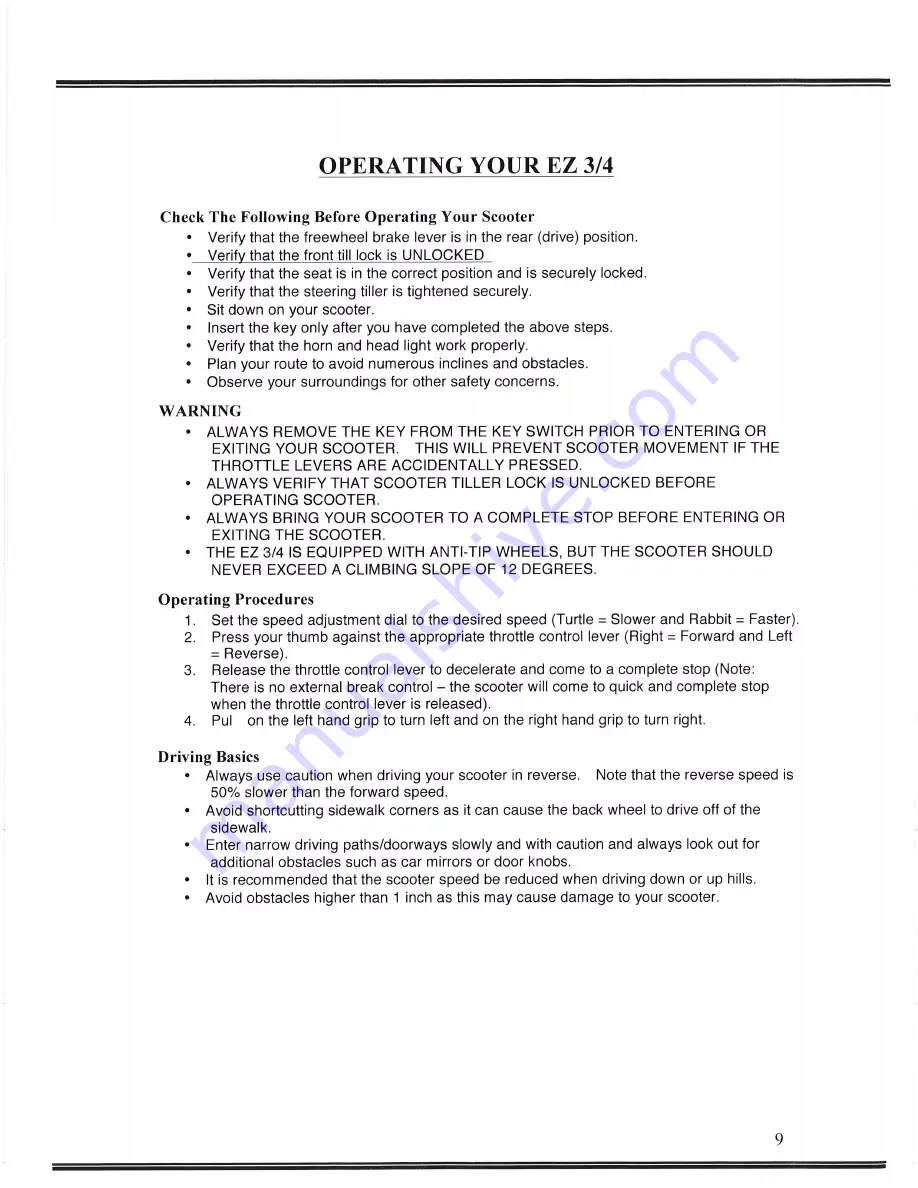 EZee Life EX 3xtra Owner'S Operating Manual Download Page 9