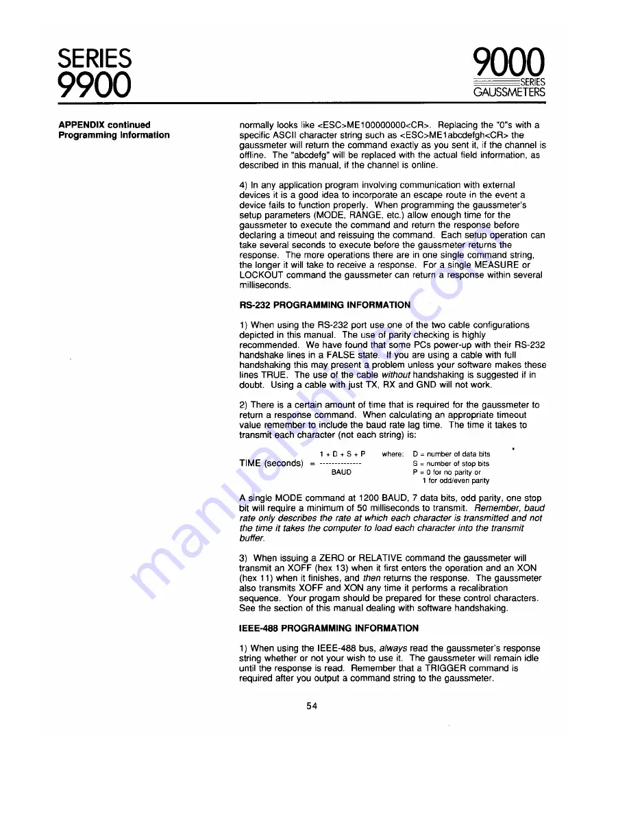 F.W. Bell 9900 Series Operation & Maintenance Manual Download Page 59