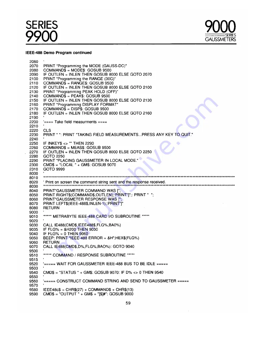 F.W. Bell 9900 Series Operation & Maintenance Manual Download Page 64