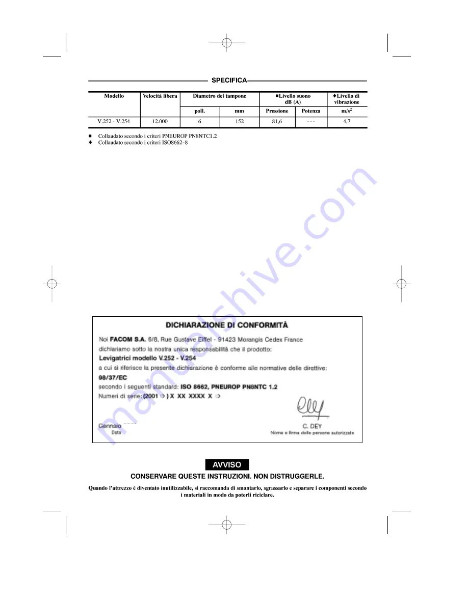 Facom V.252 Instructions Manual Download Page 19