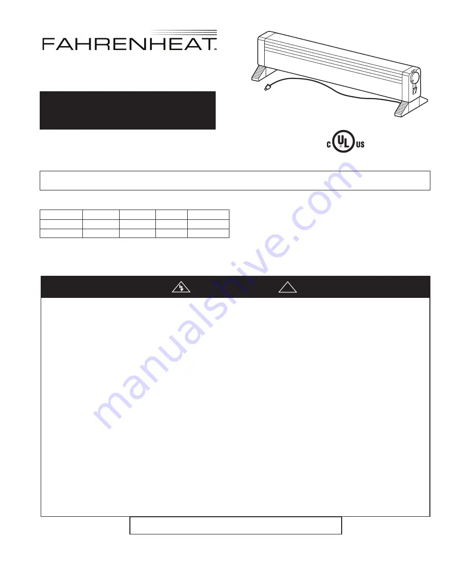 Fahrenheat FHP0750T Installation, Operation & Maintenance Instructions Manual Download Page 9