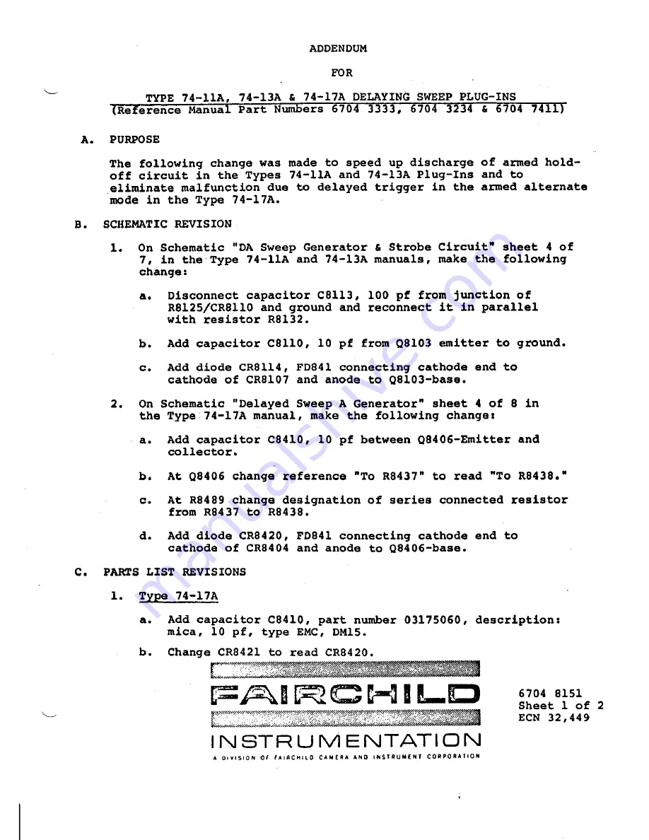 Fairchild 74-13A Instruction Manual Download Page 70