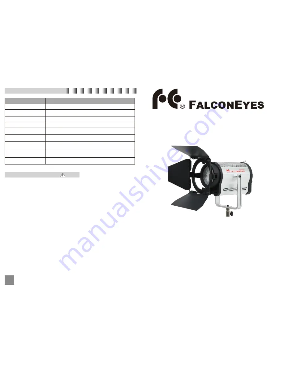 Falconeyes CLL-1600TDX Скачать руководство пользователя страница 1