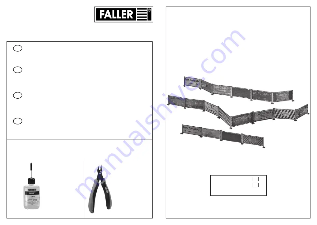 Faller FAIRGROUND BARRIERS AND SIGNS Manual Download Page 1