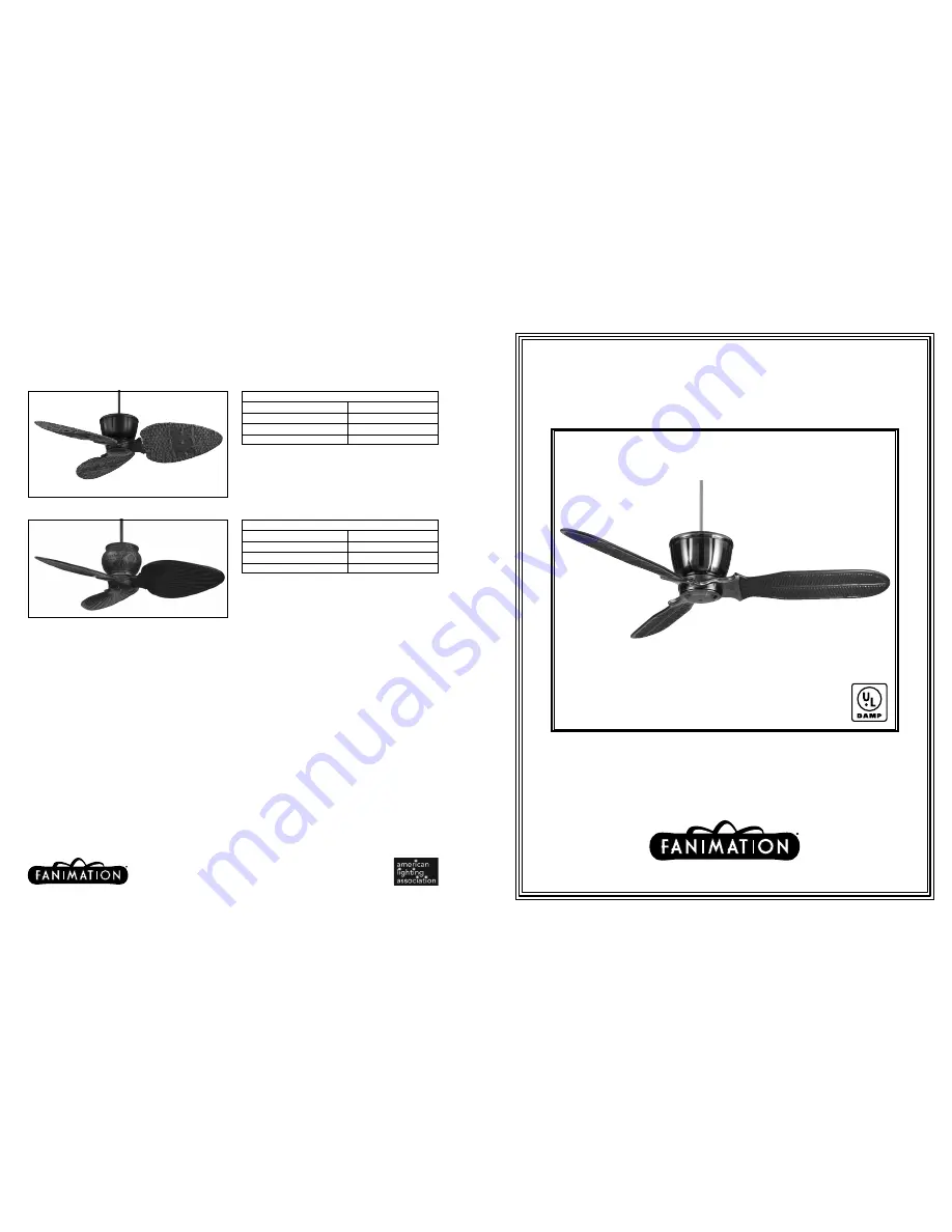 Fanimation Treventi FP2500 Series Specification Sheet Download Page 1