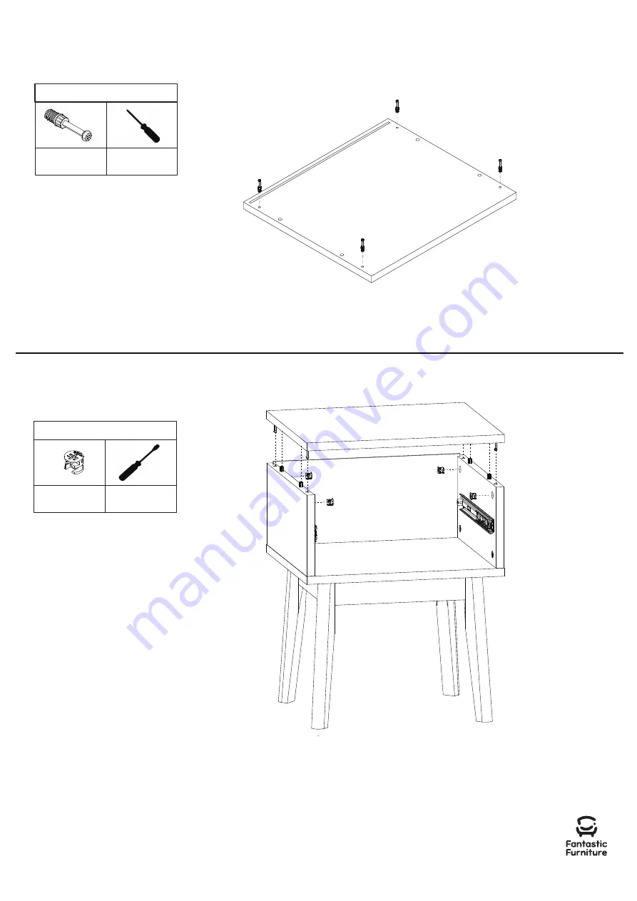 fantastic furniture Torkay Lamp Table 1 Drawer White Walnut Скачать руководство пользователя страница 9