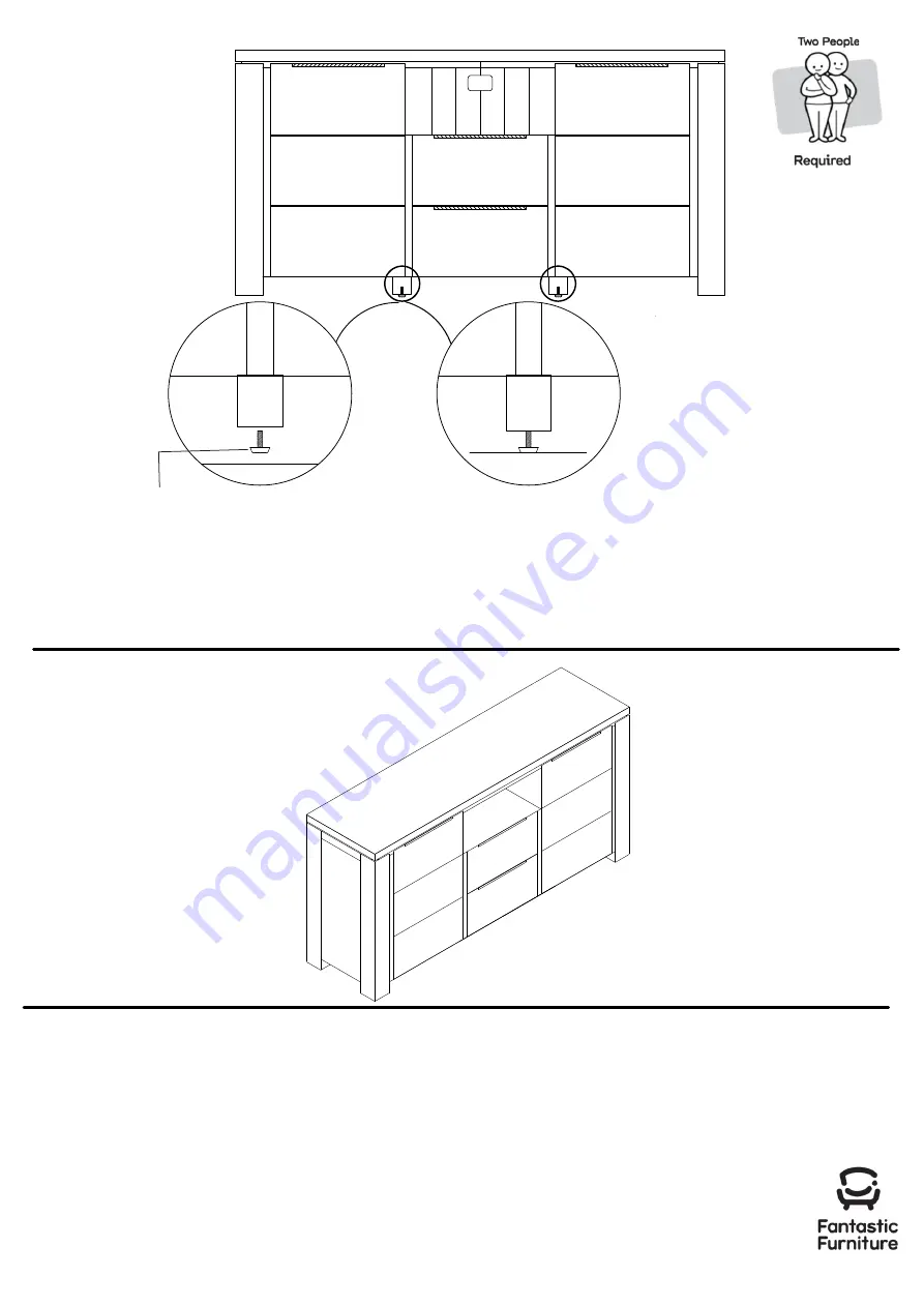 fantastic furniture Toronto Buet 2 Door 2 Drawer Скачать руководство пользователя страница 7