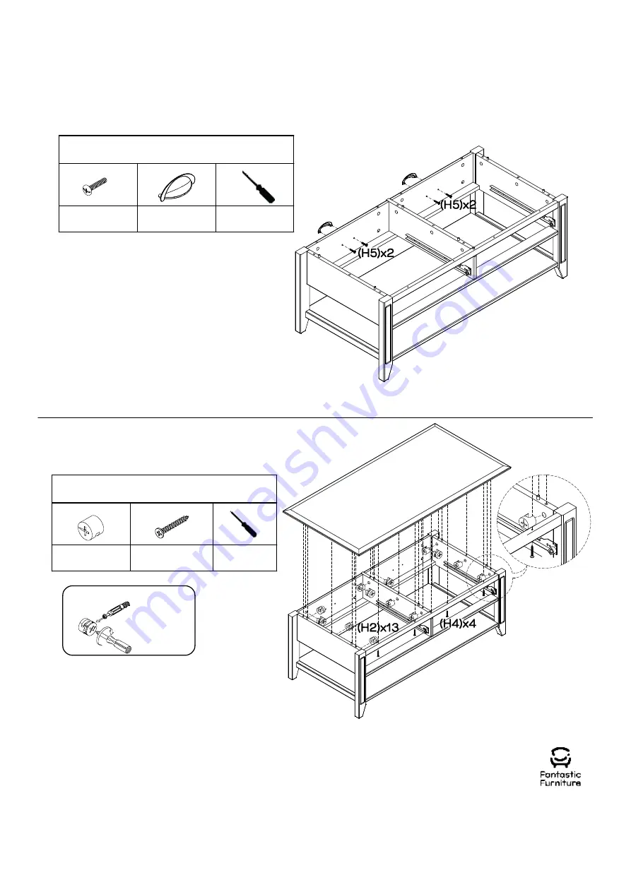 fantastic furniture Toronto Hall Table 2 Drawer Manual Download Page 11