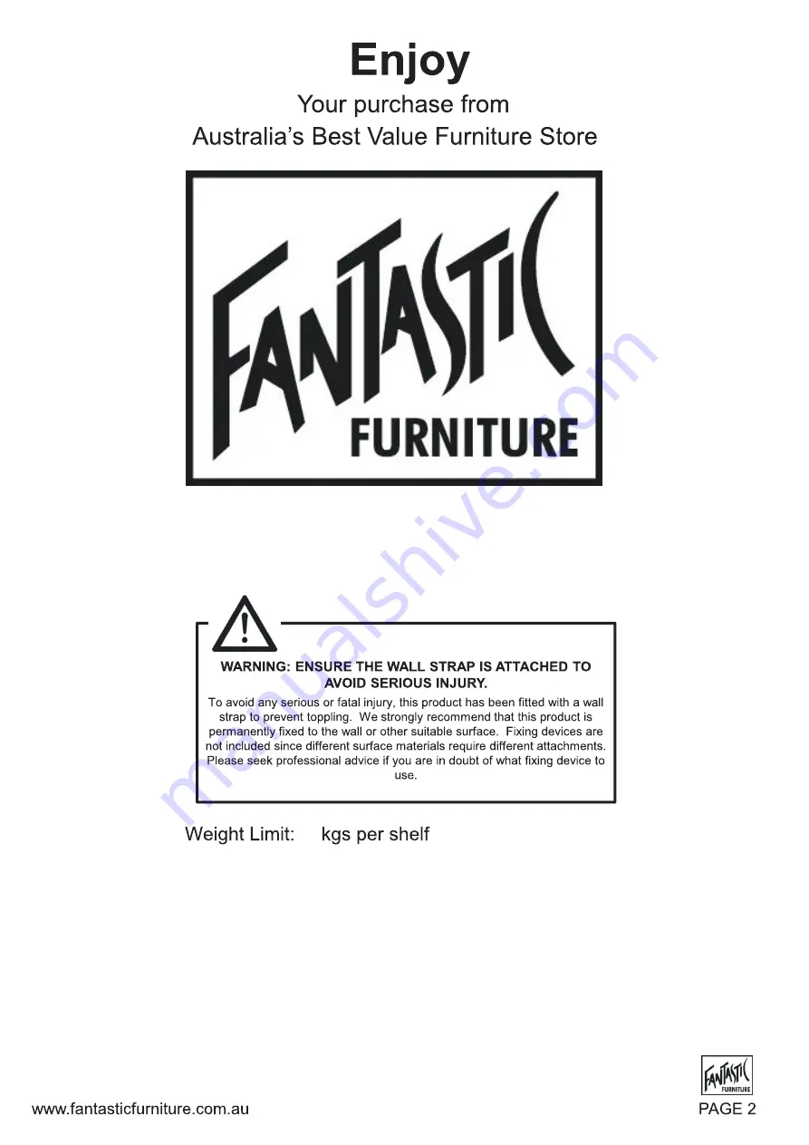 fantastic furniture VERONA LOWLINE Manual Download Page 2