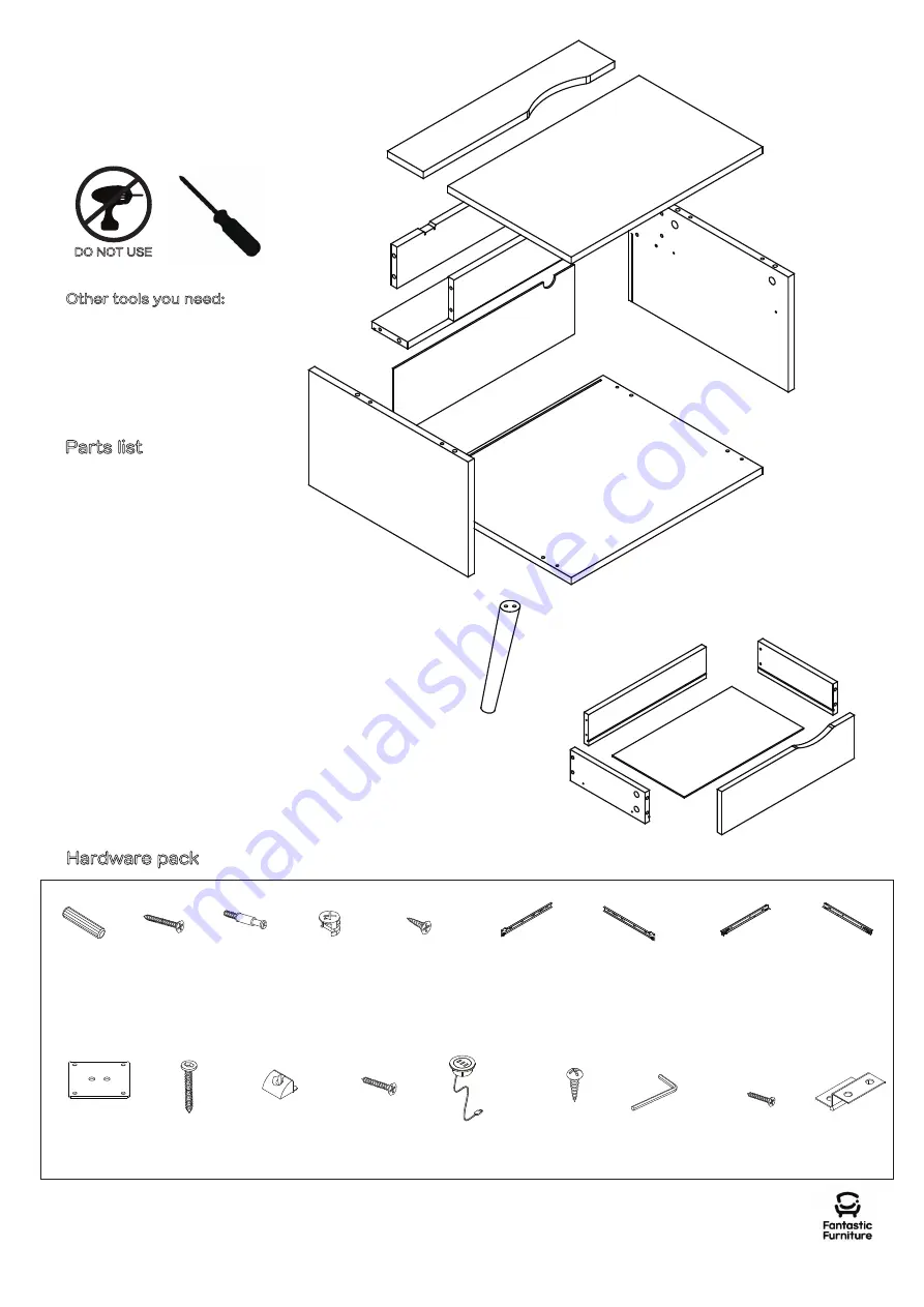 fantastic furniture Yarra Bedside With USB HUB Manual Download Page 4