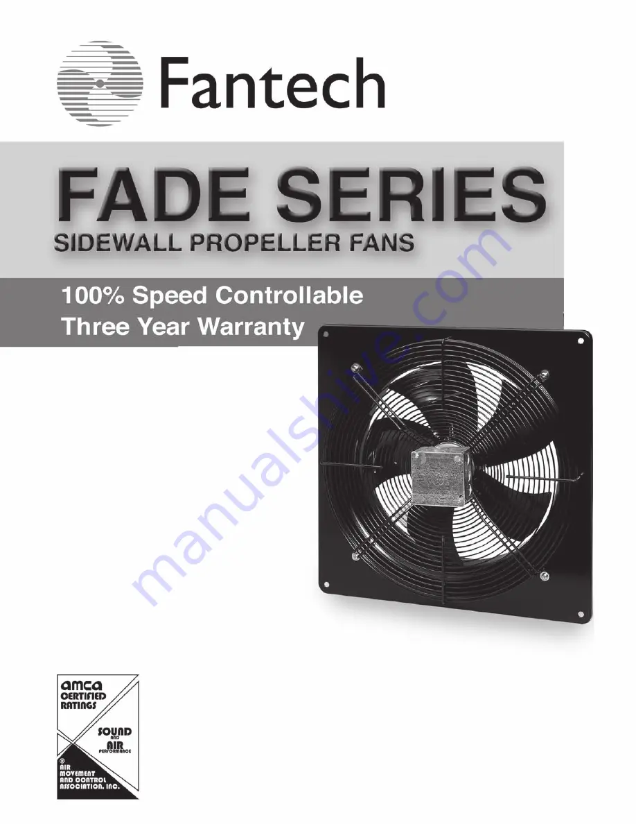 Fantech FADE Series Скачать руководство пользователя страница 1