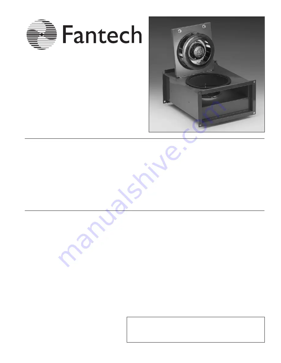 Fantech FRD Series Installation Instructions Download Page 1