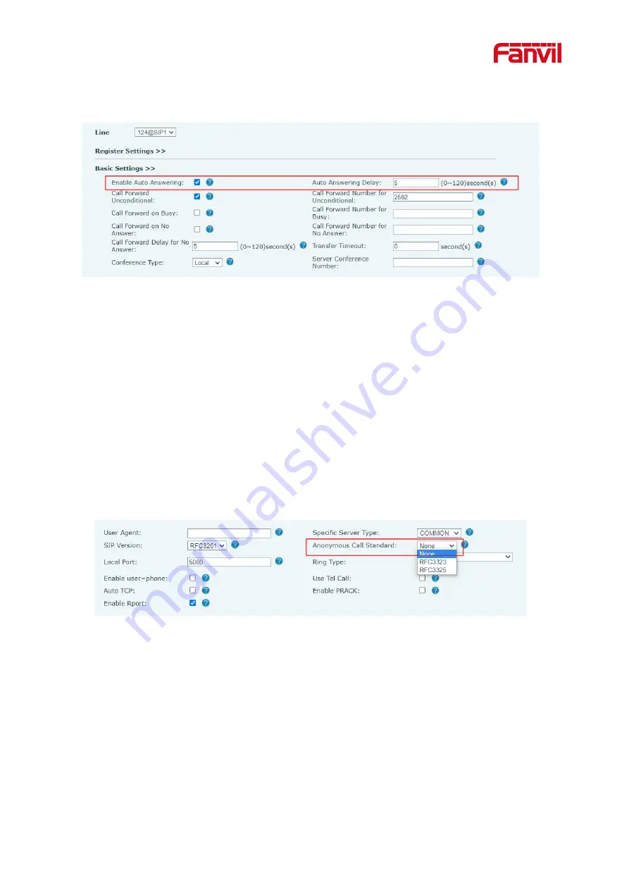 Fanvil i55A User Manual Download Page 56