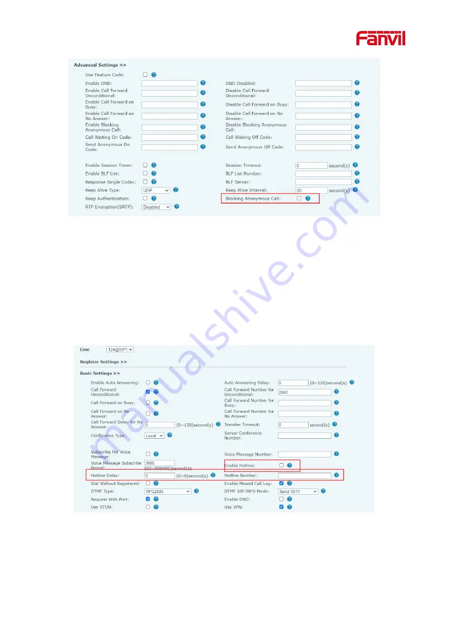 Fanvil i55A User Manual Download Page 57