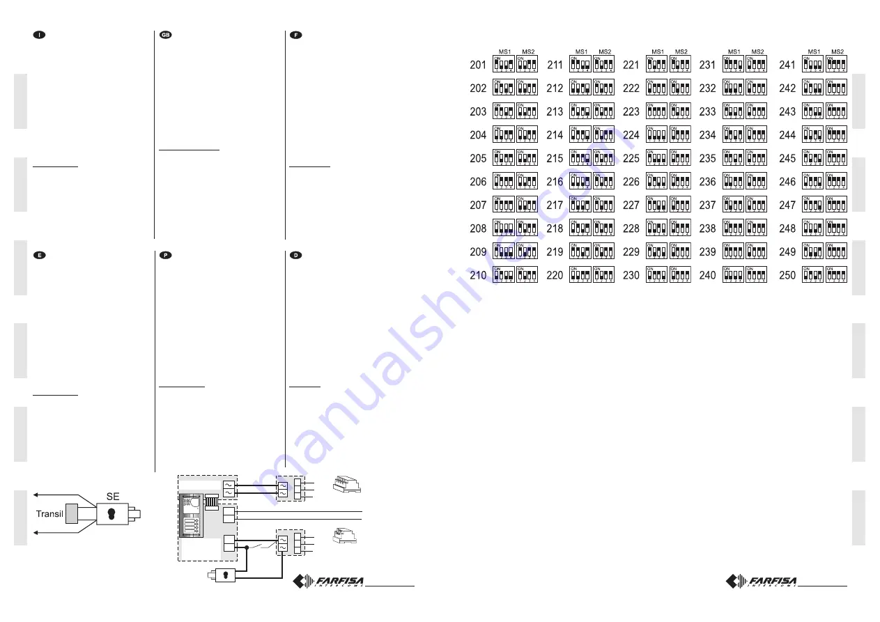 FARFISA INTERCOMS CD2131MAS Скачать руководство пользователя страница 5