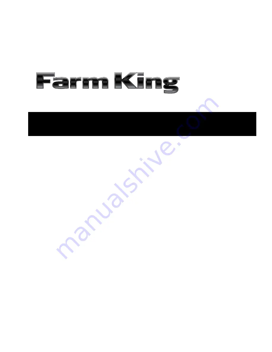 Farm King FK375 Operator And Parts Manual Download Page 1