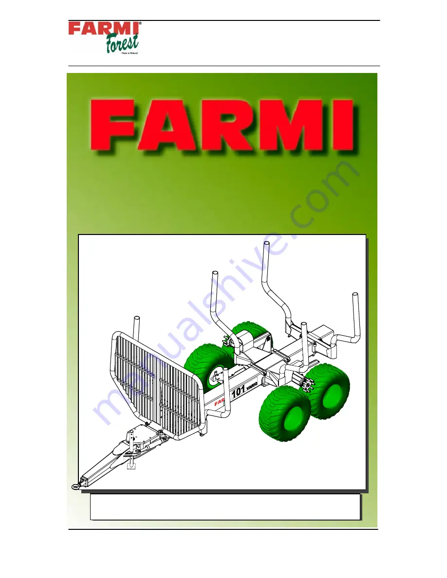 Farmi Forest Corporation VARIO 101 Operating, Maintenance And Spare Parts Manual Download Page 1