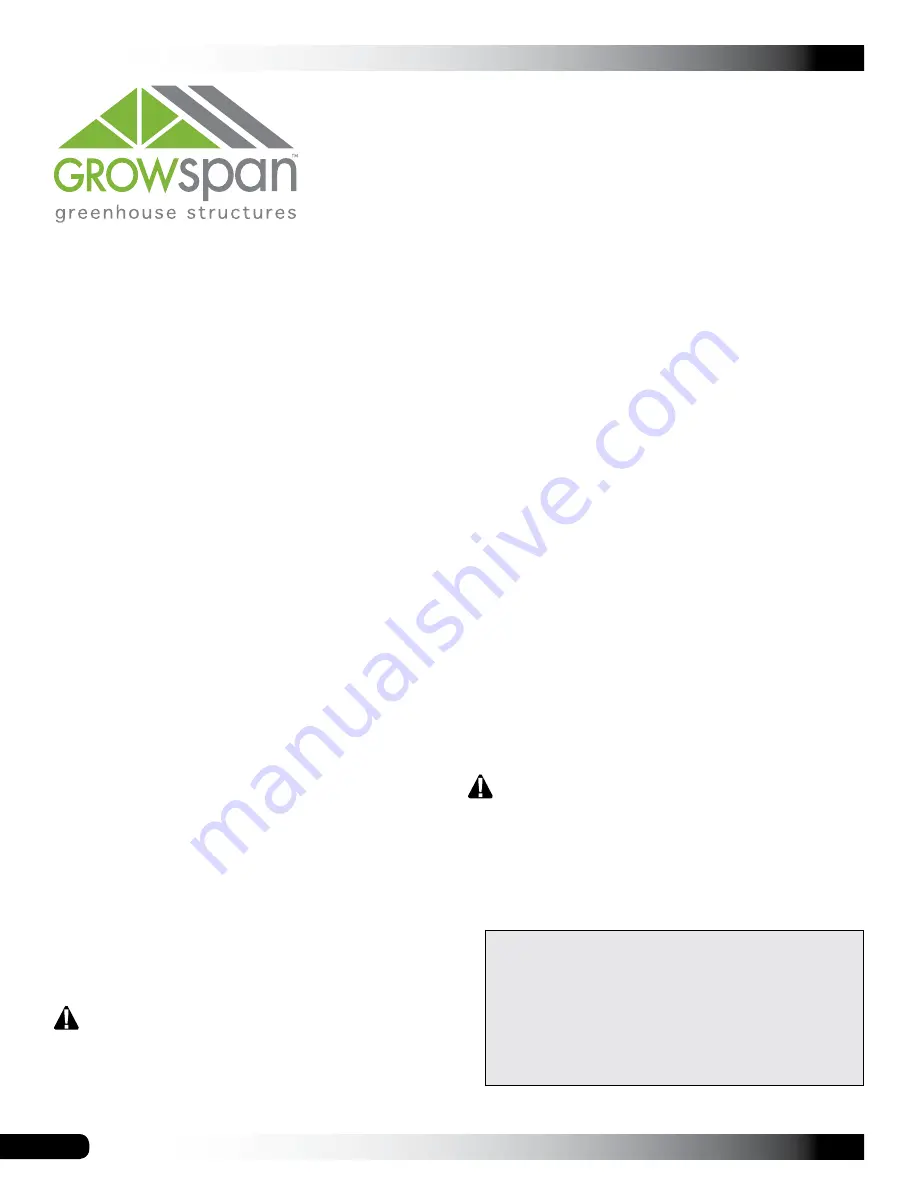 FarmTek GrowSpan Gothic Pro 106314D Assembly Instructions Manual Download Page 2