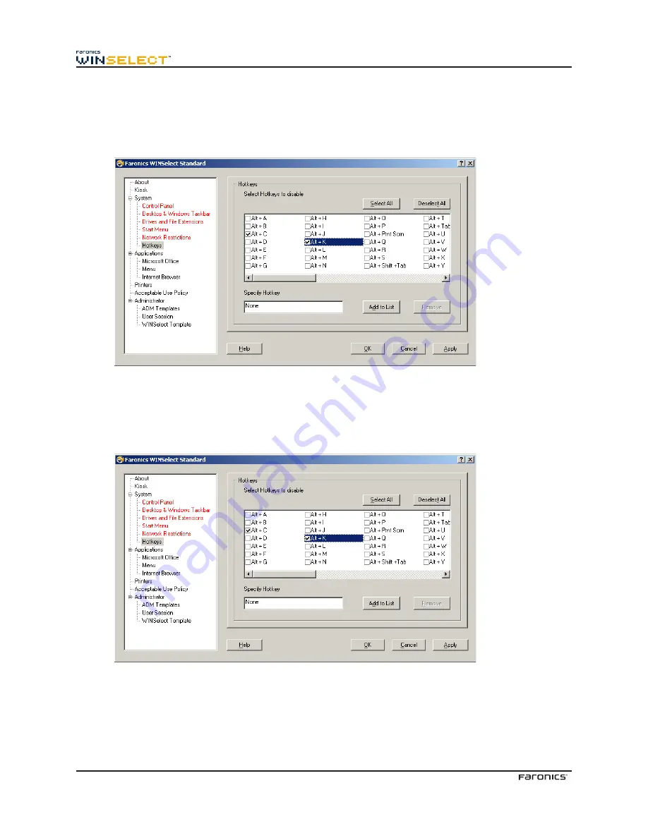 FARONICS WINSELECT STANDARD Manual Download Page 22