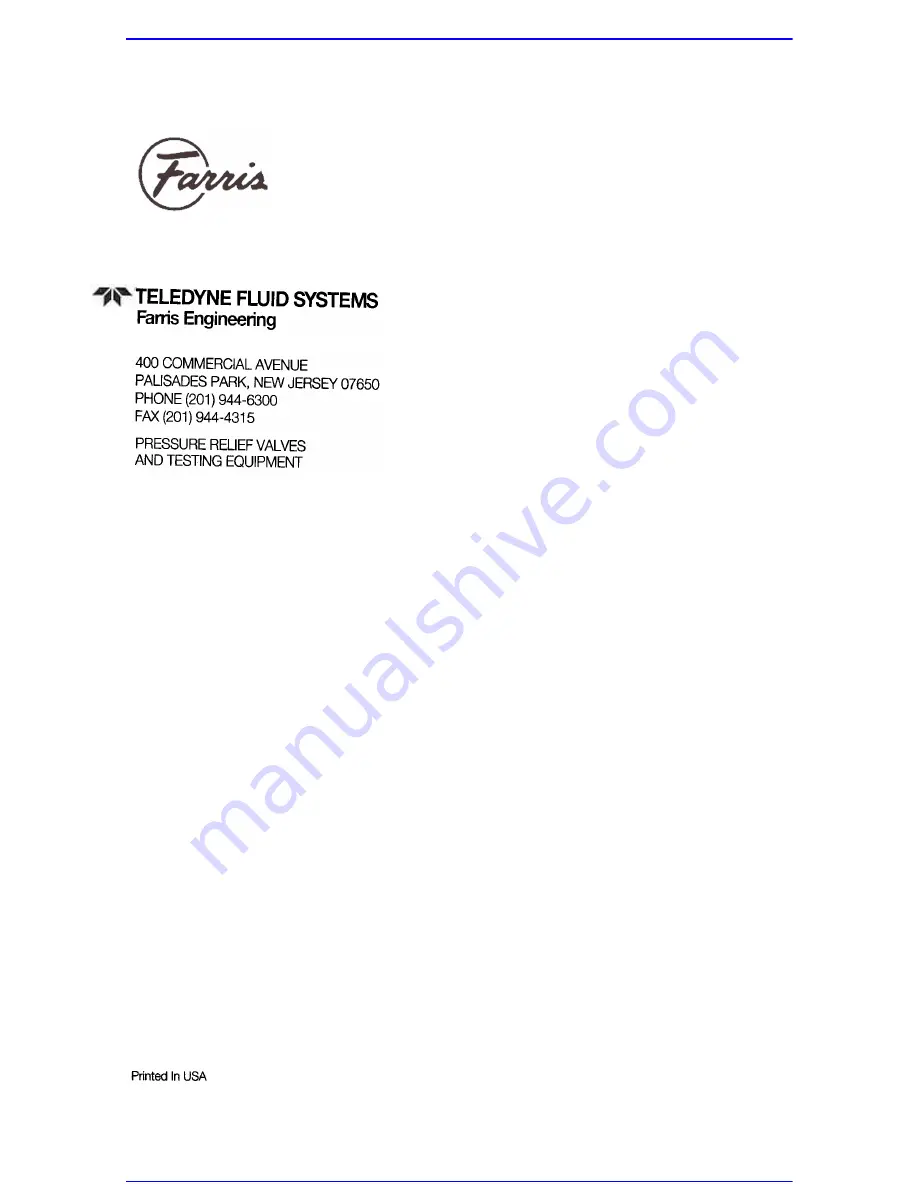 Farris Engineering 1800 Series Maintenance Manual Download Page 10