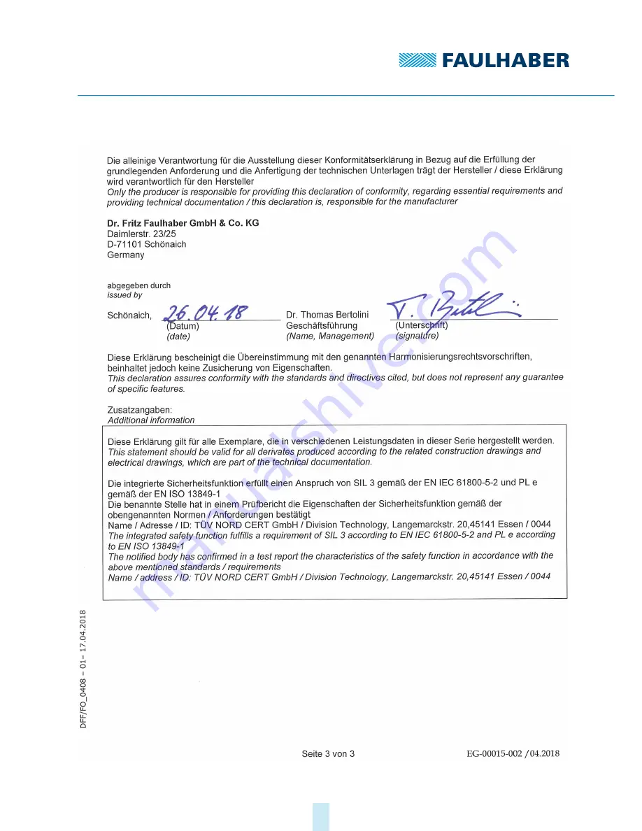 Faulhaber MC 5004 P STO Installation Instructions Manual Download Page 65