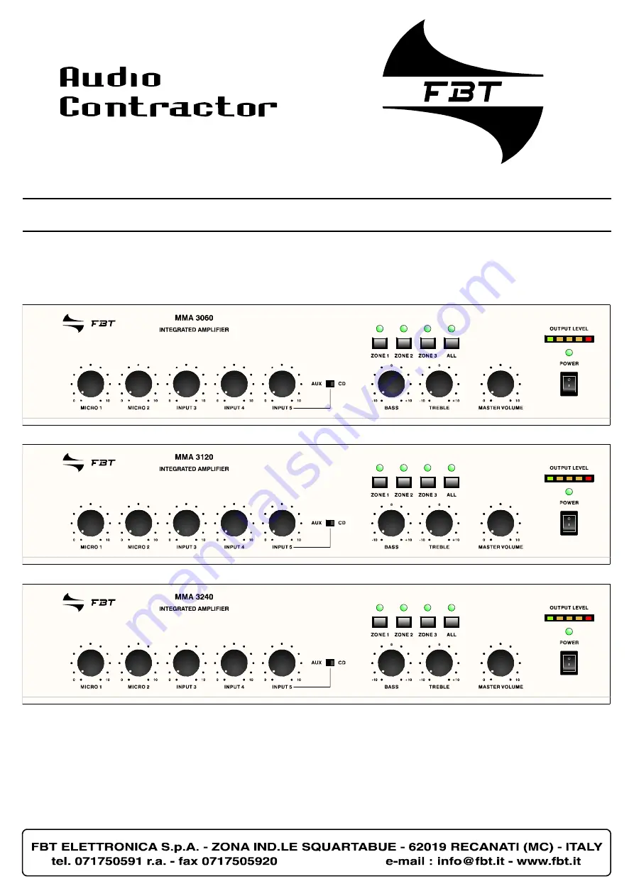 Fbt MMA 3060 Instructions For Use Manual Download Page 1