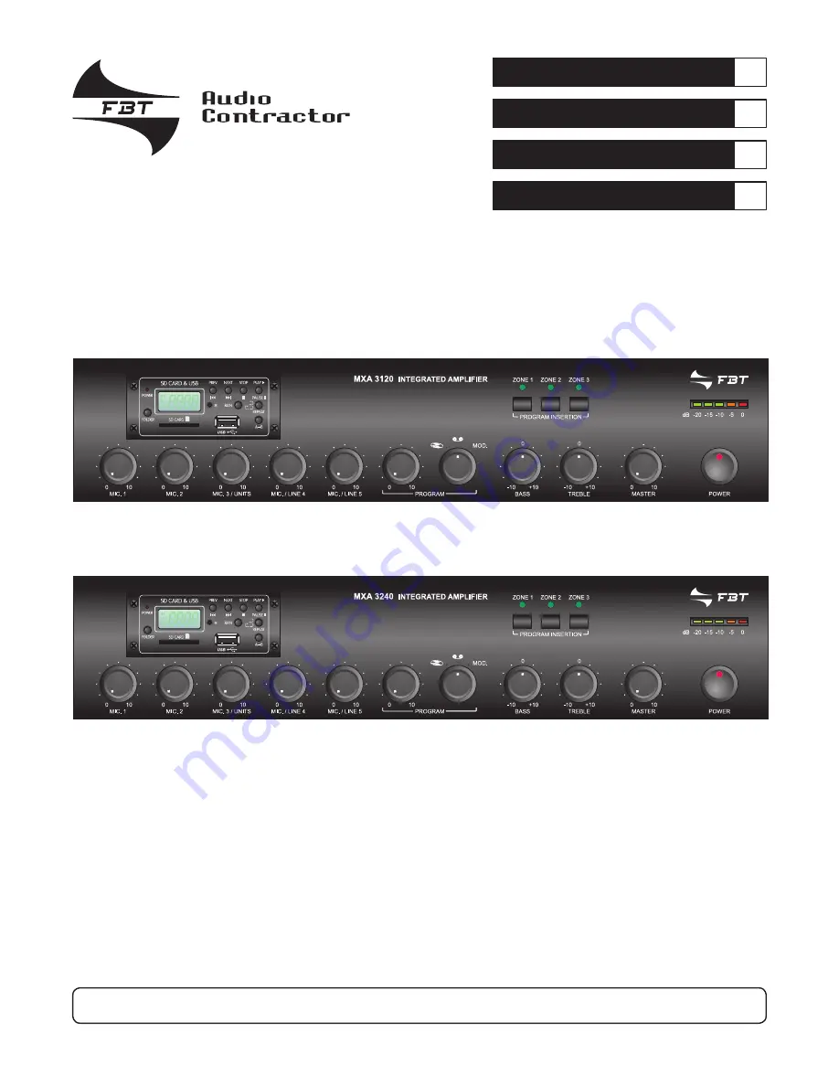 Fbt MXA 3120 Скачать руководство пользователя страница 1