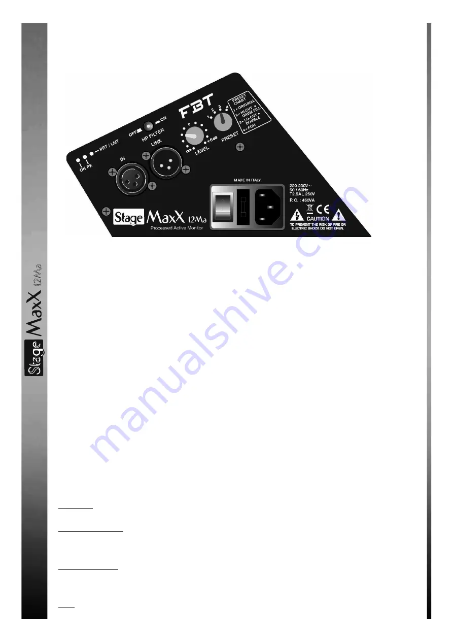 Fbt StageMaxx 12Ma Manual Download Page 38