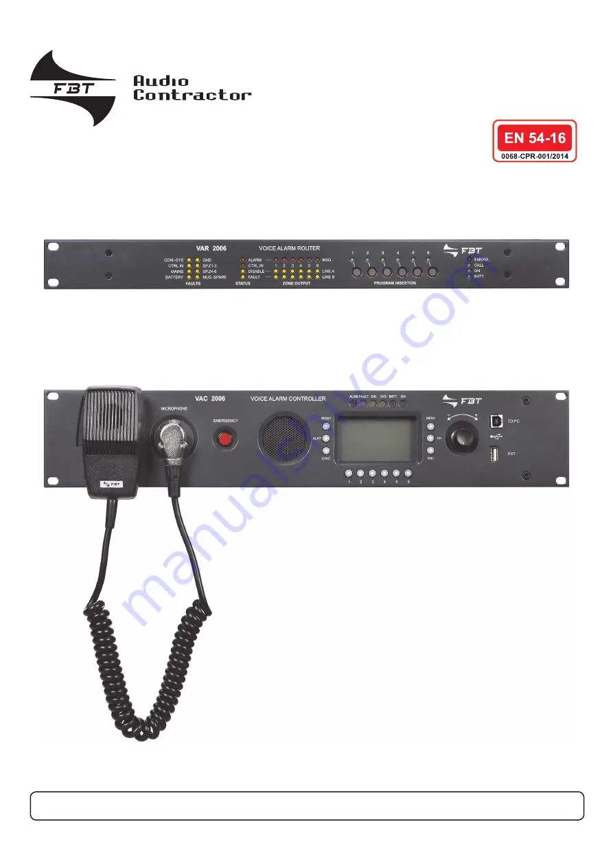 Fbt VAC 2006 Operating Manual Download Page 1