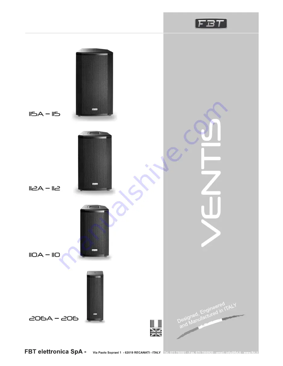 Fbt Ventis 110 User Manual Download Page 1