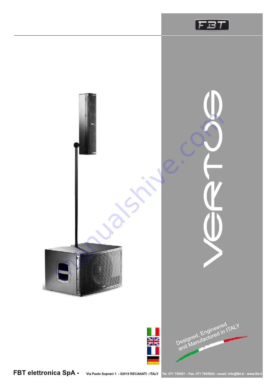 Fbt Vertus CS1000 Manual Download Page 1