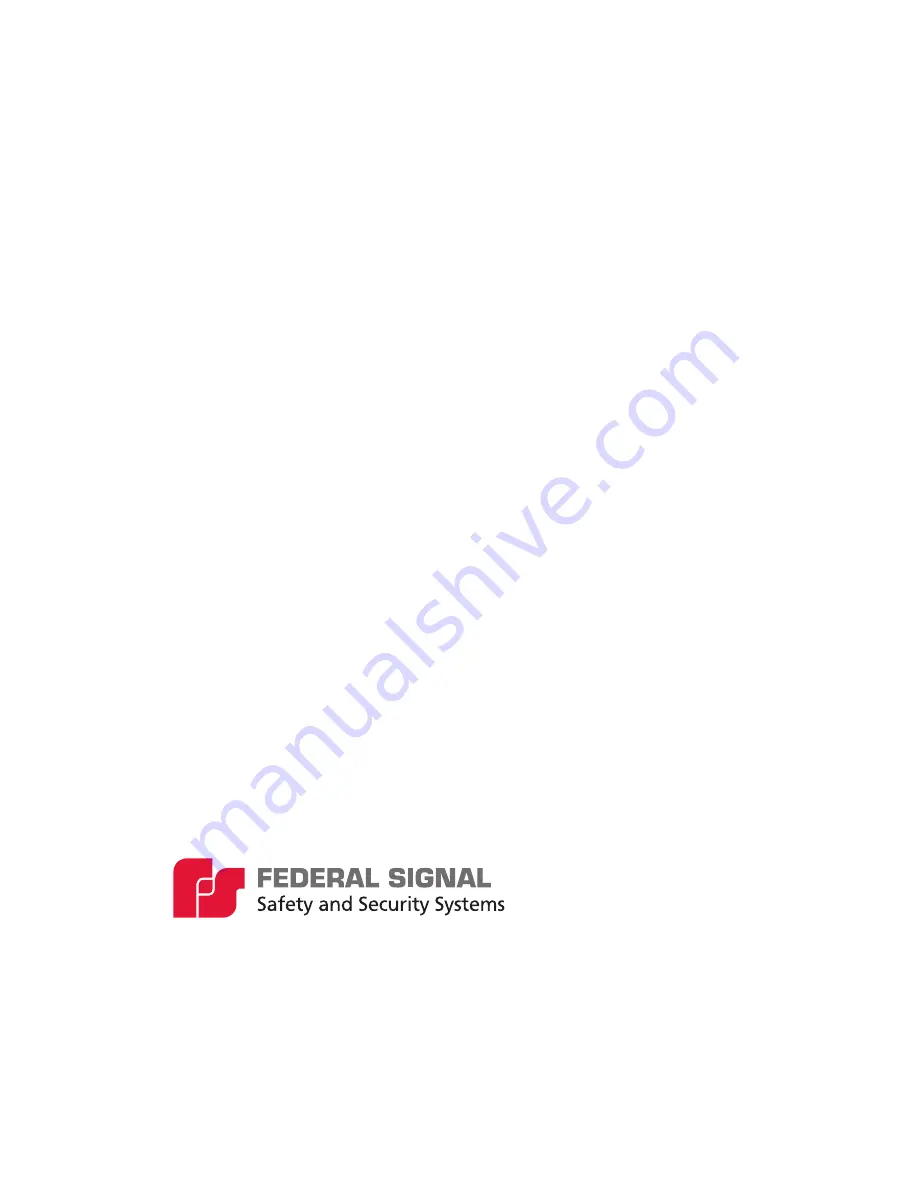 Federal Signal Corporation 2001-AC Description, Specifications, Installation, Operation, And Service Manual Download Page 2