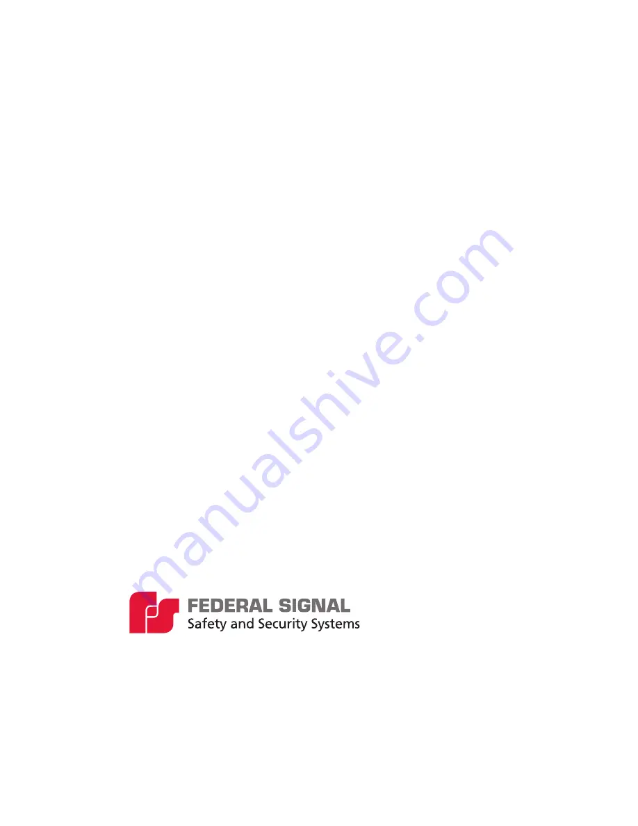 Federal Signal Corporation PA300 Series 690009 Installation And Instruction Manual Download Page 20