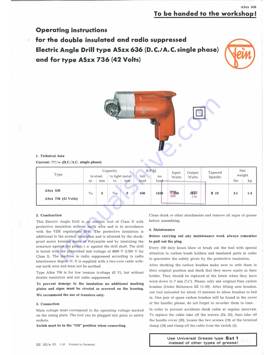 Fein ASzx 736 Operating Instructions Download Page 1