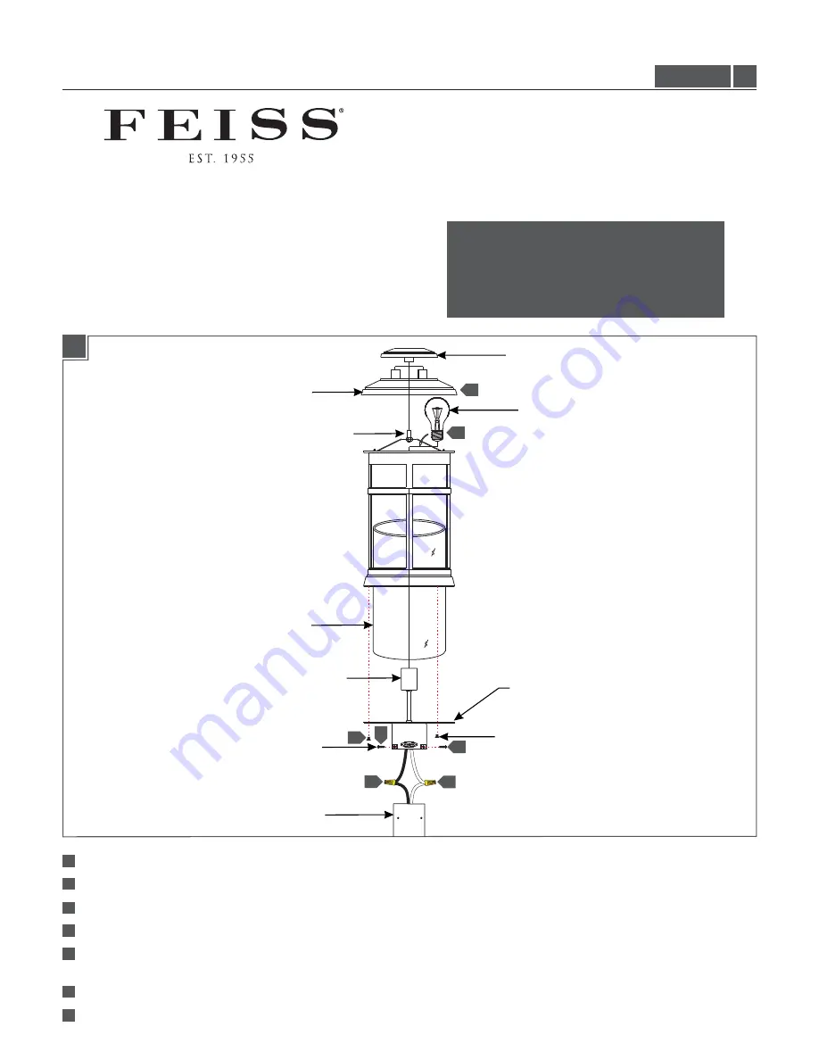 Feiss Newport OL14307 Installation Instructions Download Page 1