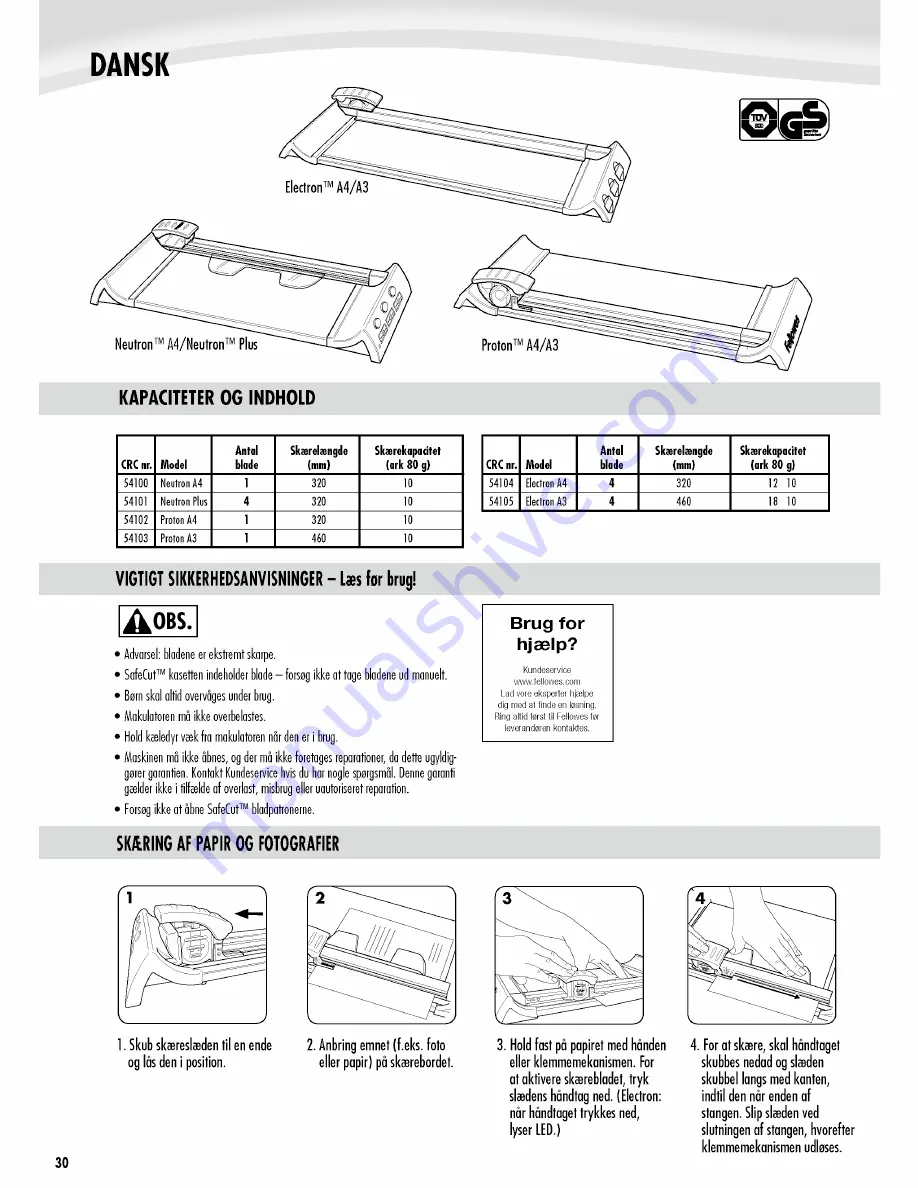 Fellowes SafeCut Electron Скачать руководство пользователя страница 23