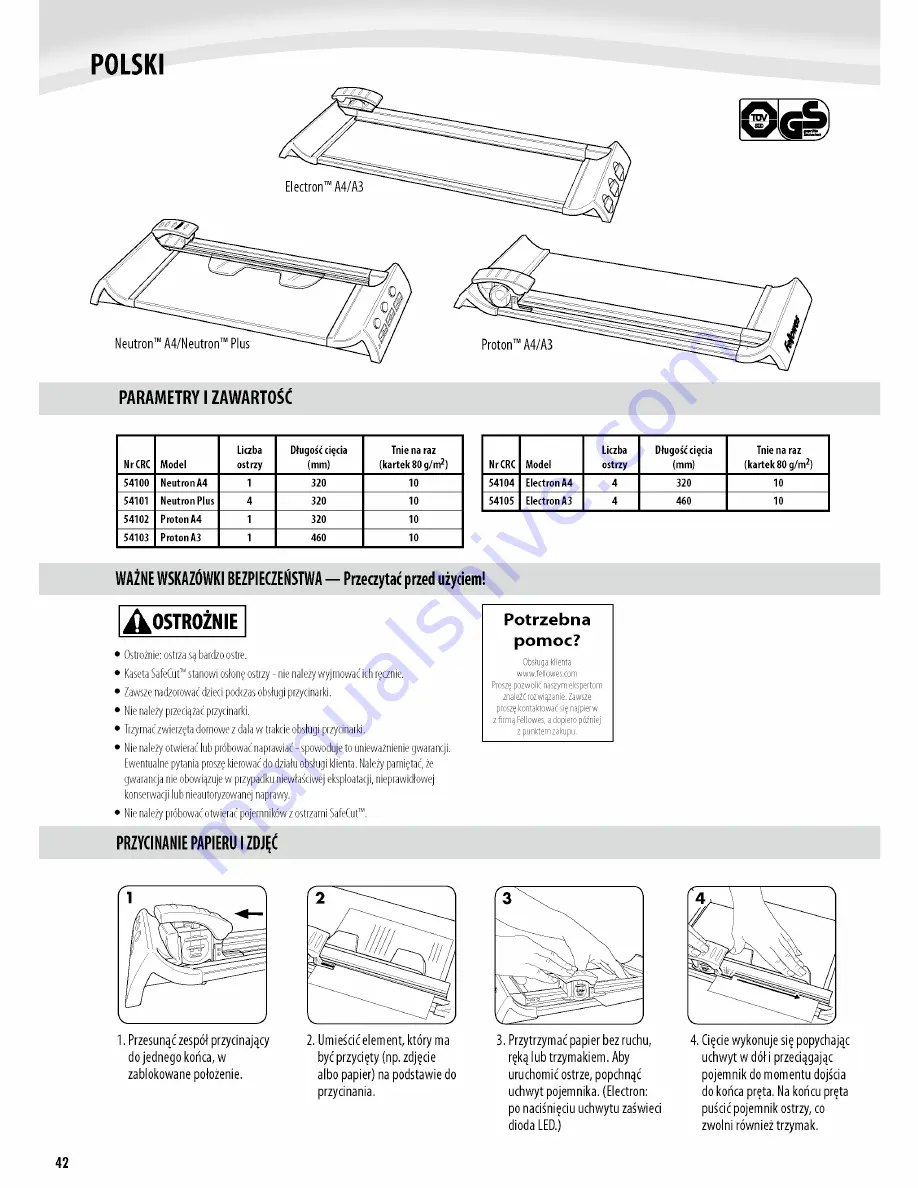 Fellowes SafeCut Electron Скачать руководство пользователя страница 32