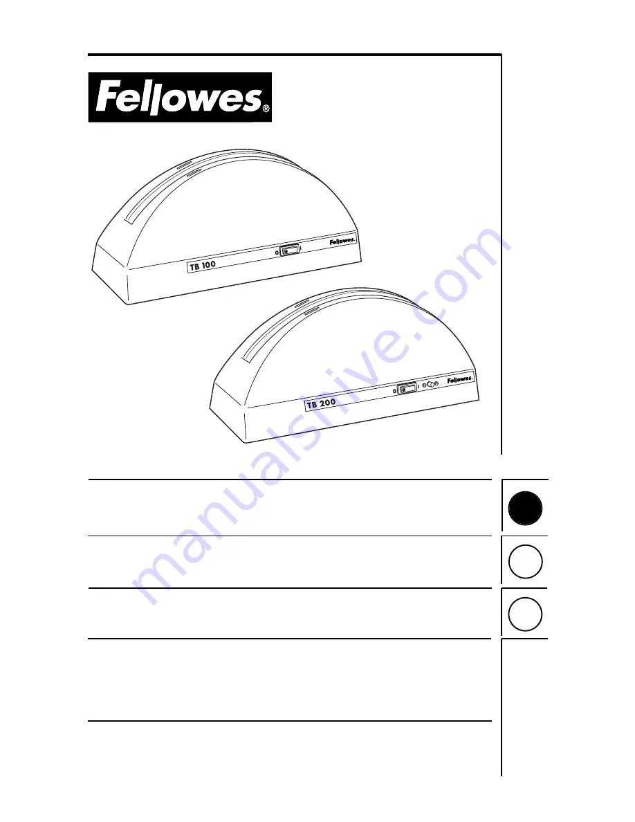 Fellowes TB100 Скачать руководство пользователя страница 1