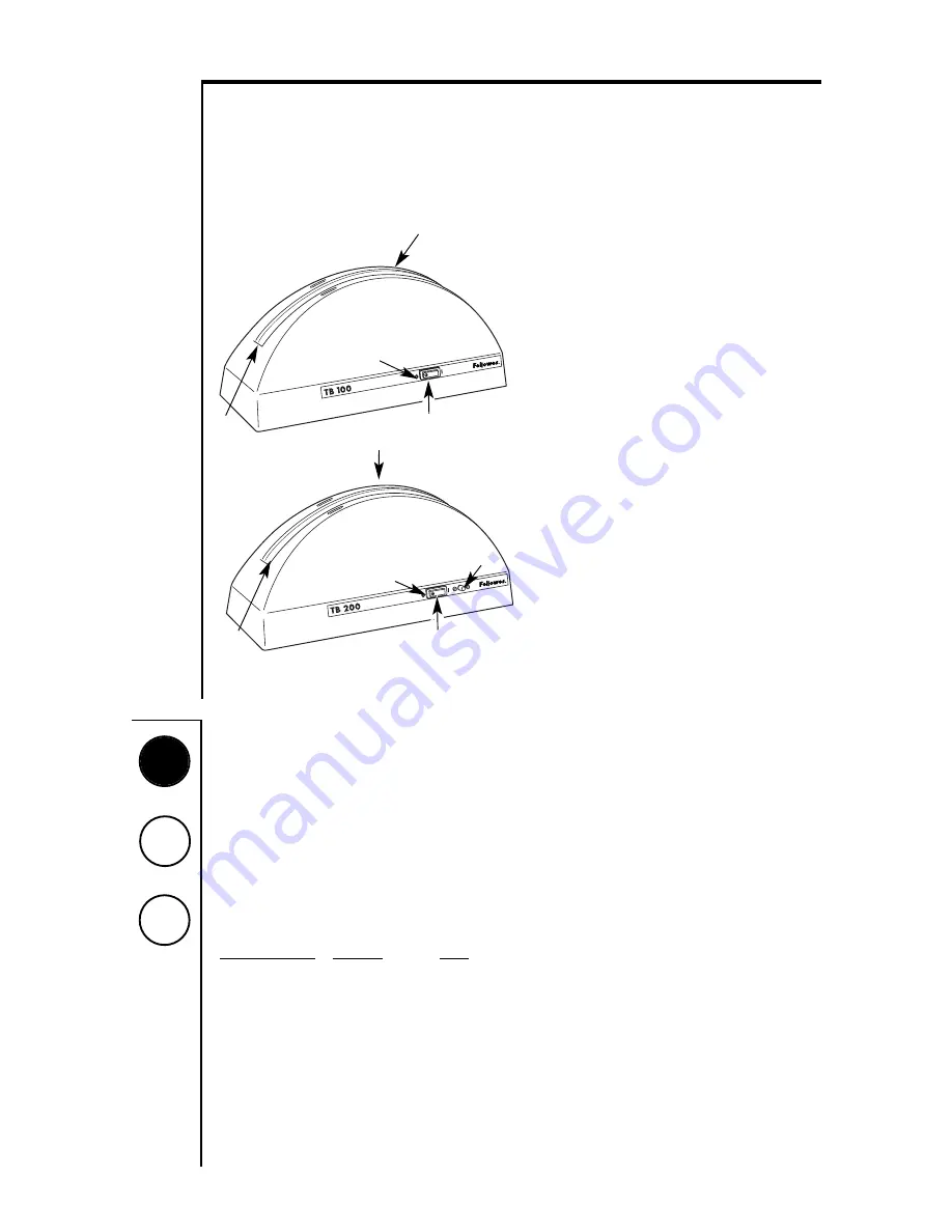 Fellowes TB100 Operating Instructions Download Page 2