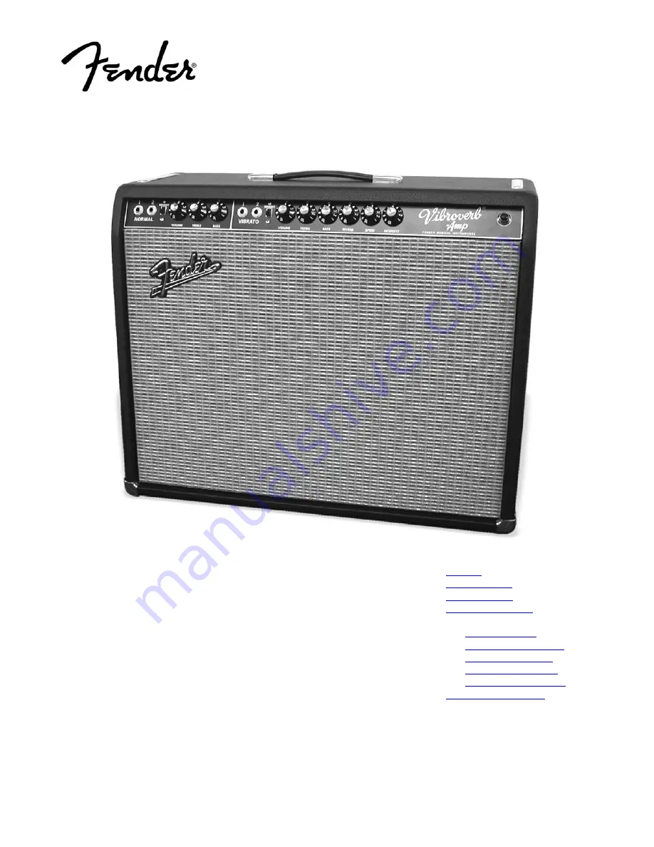 Fender 8140000000 Service Manual Download Page 1