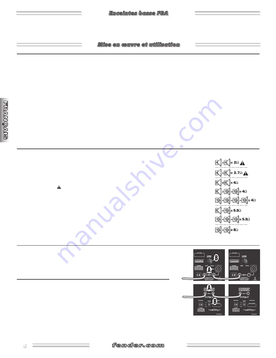 Fender Bass Speaker Cabnets Owner'S Manual Download Page 6