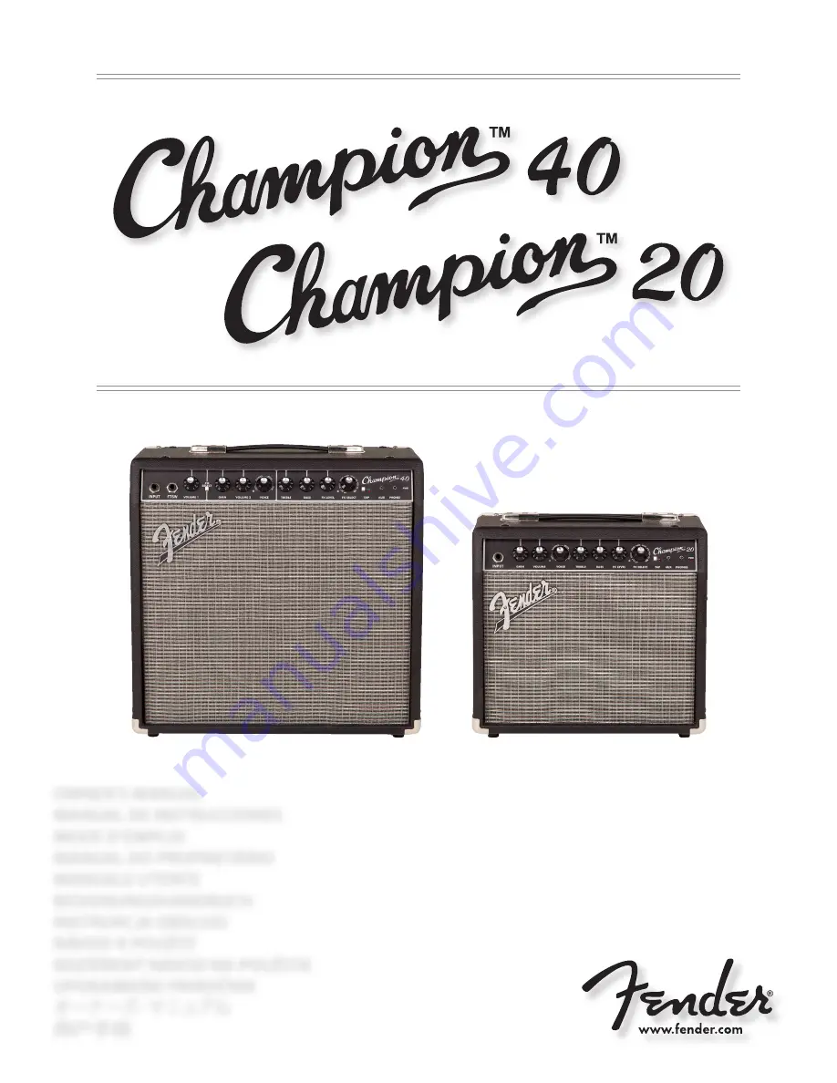 Fender Champion 20 Owner'S Manual Download Page 1